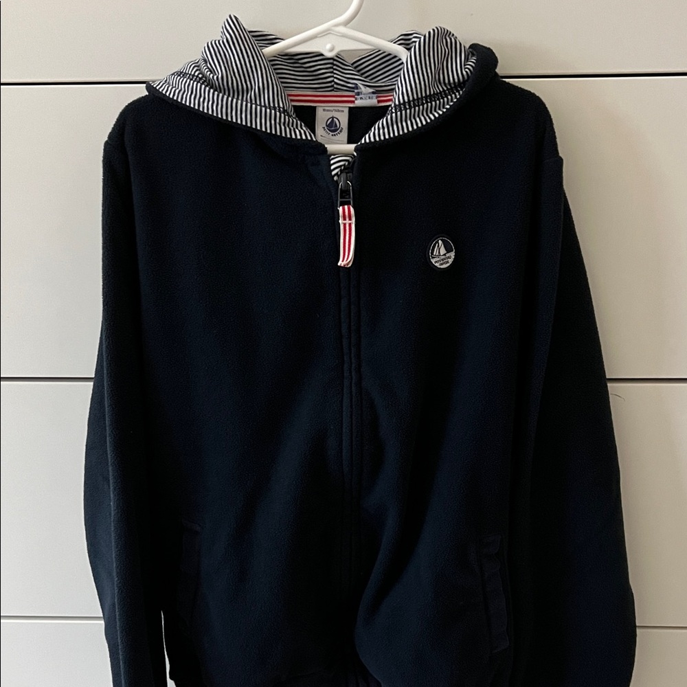 Petit Bateau Kids Navy Fleece Hoodie